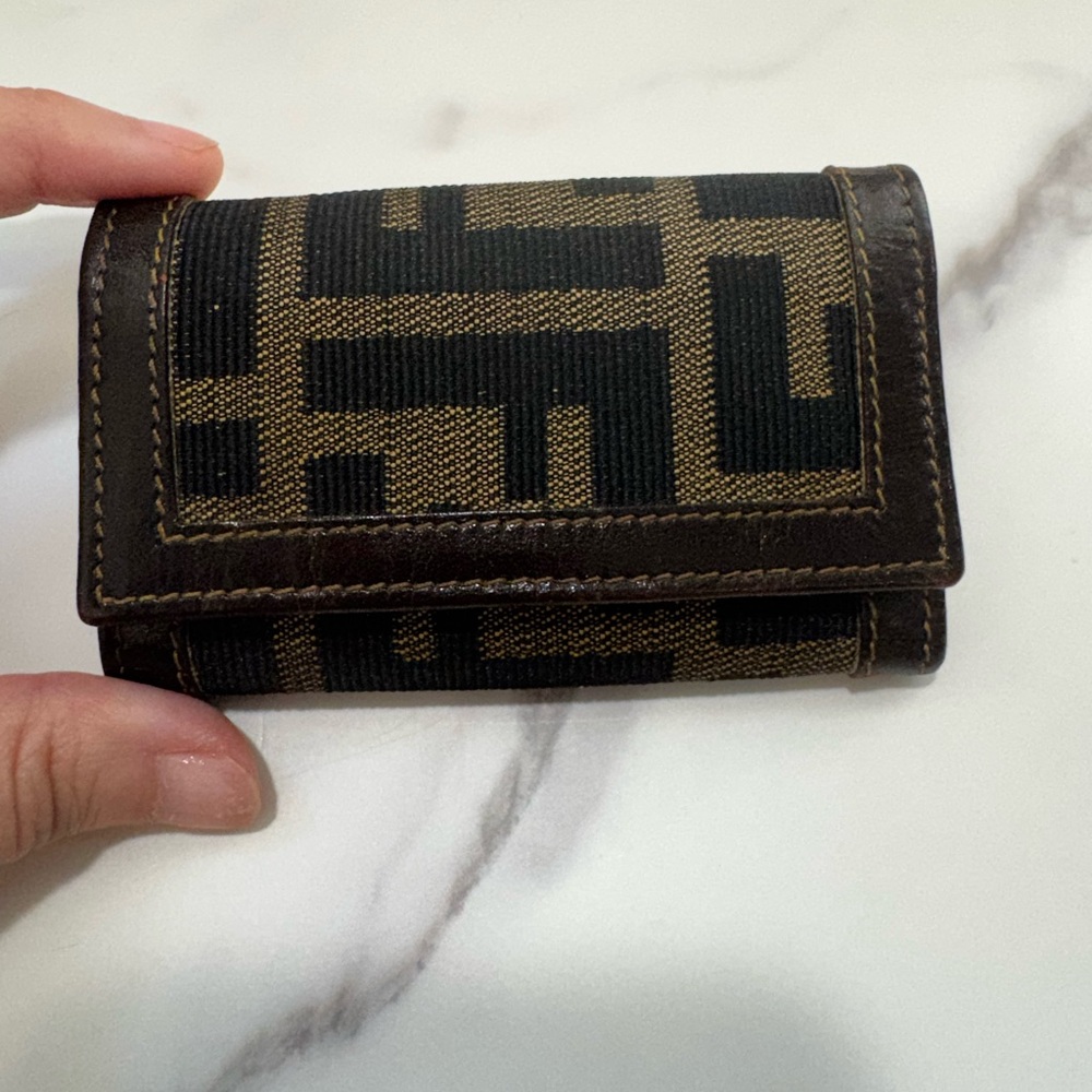 Fendi Zucca Canvas 6 Key Card Holder
